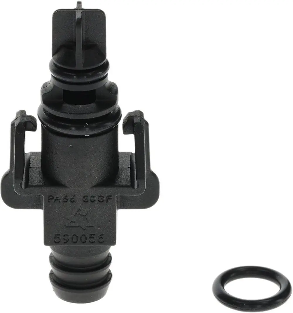 Bosch Entleerhahn aus schwarzem Kunststoff mit O-Ring, ausgestattet mit Halterungen zur Befestigung.